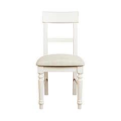 Dorset White Pair of Upholstered Dining Chairs