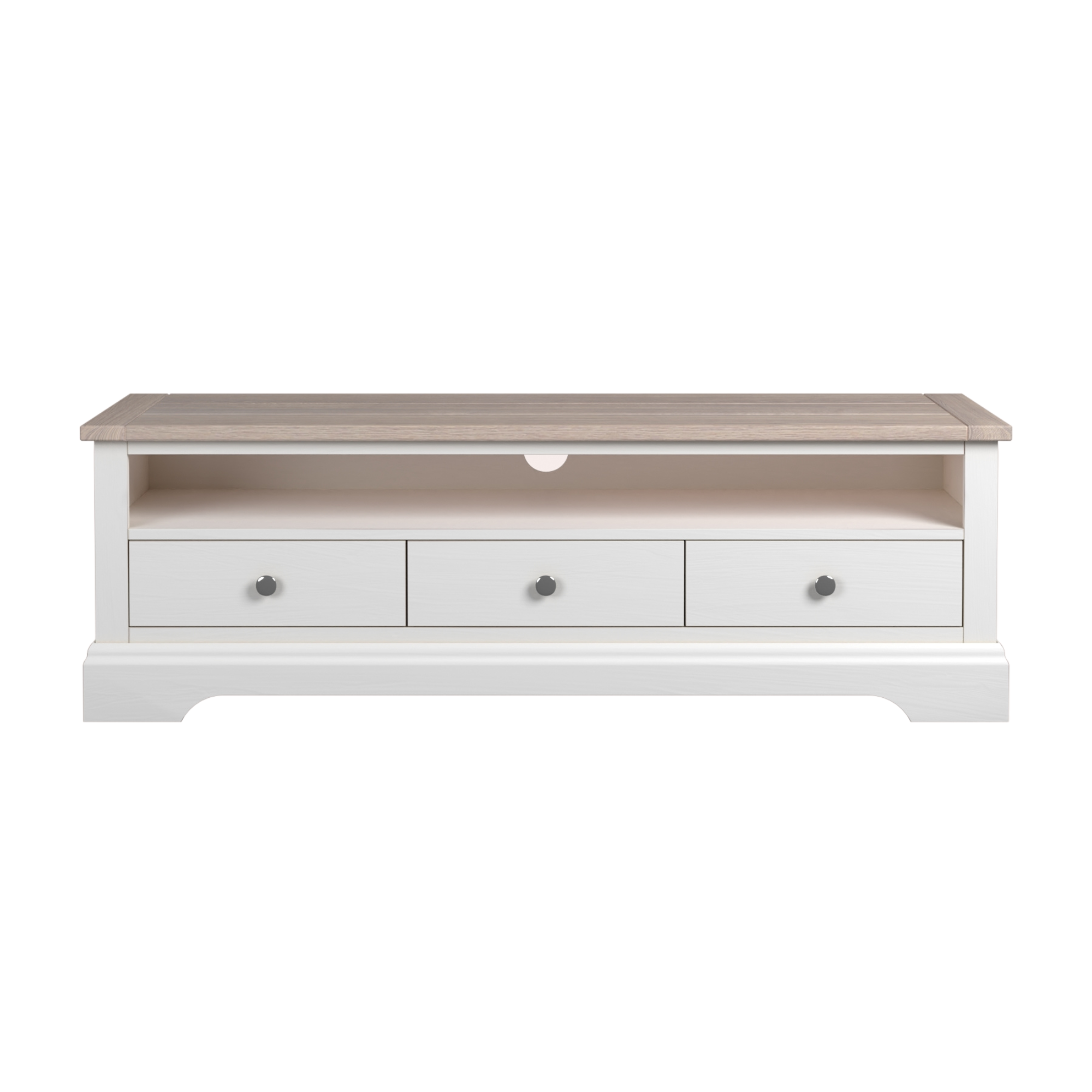 Dorset White 3 Drawer Wide TV Unit