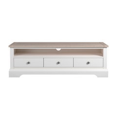Dorset White 3 Drawer Wide TV Unit