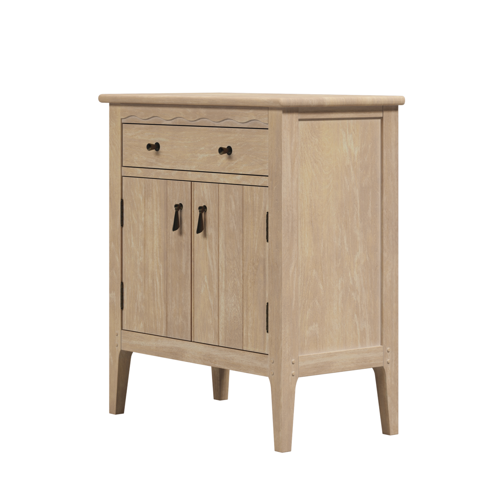 Calford Washed Oak 2 Door 1 Drawer Cabinet