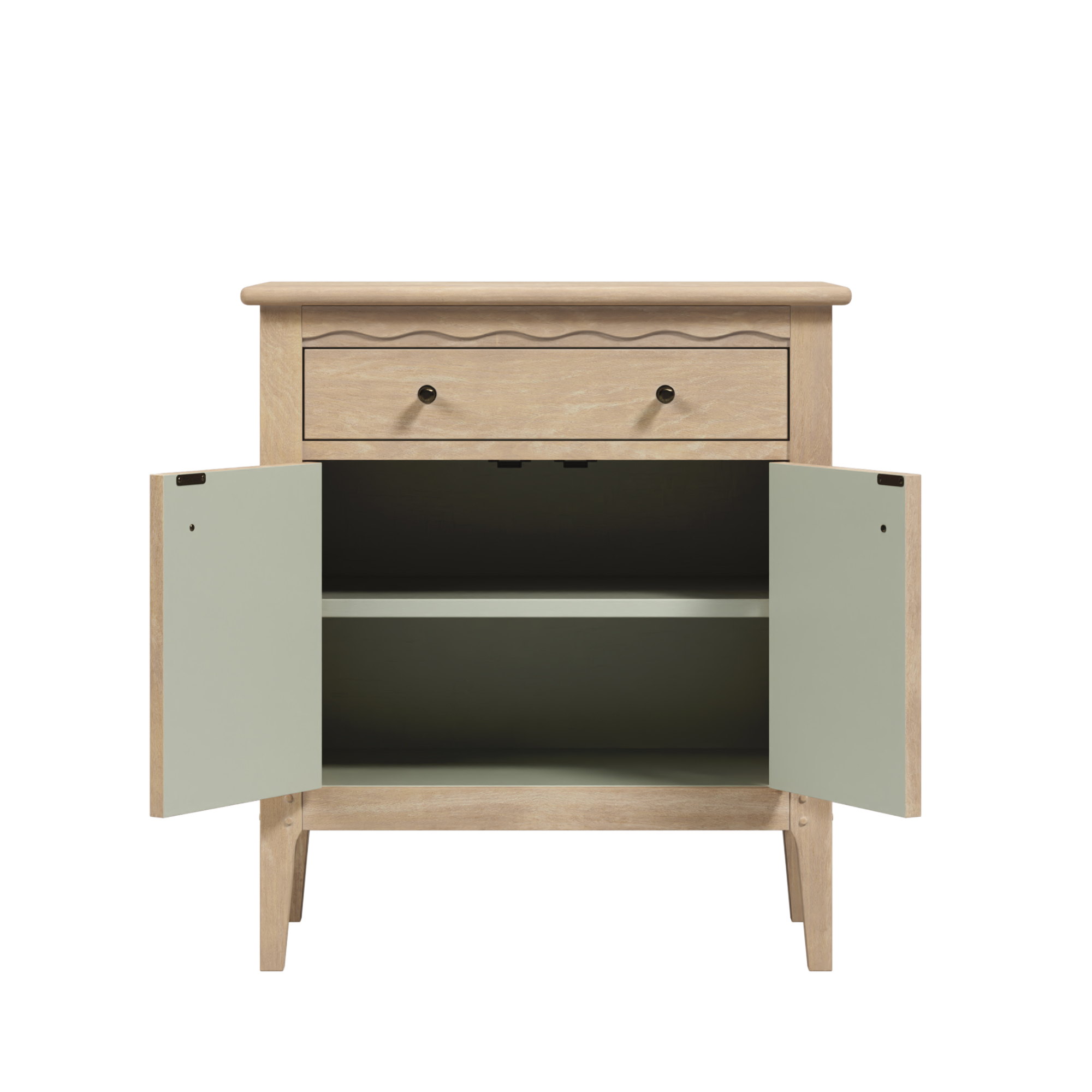 Calford Washed Oak 2 Door 1 Drawer Cabinet