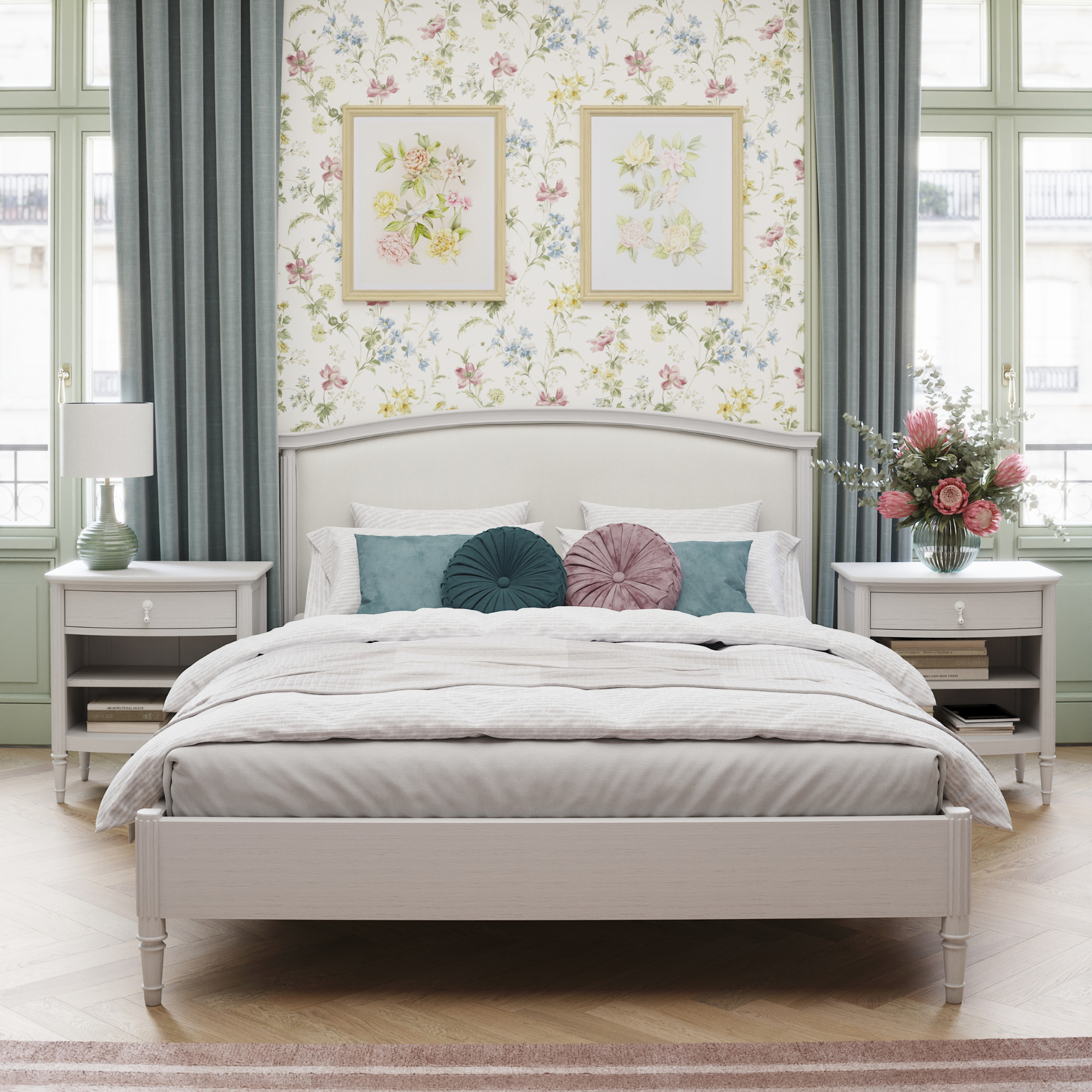 Bramford White Washed Oak Bed Frame