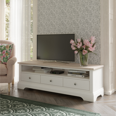 Dorset White 3 Drawer Wide TV Unit