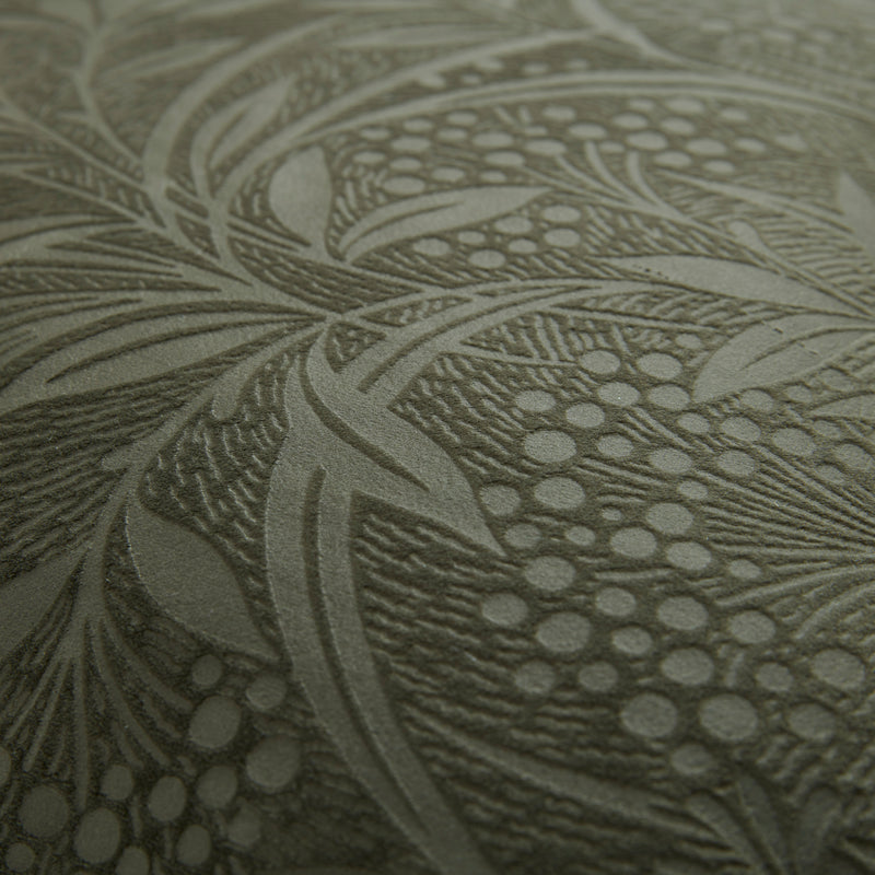 Barley Embossed Olive Green Cushion