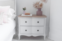 Amelie 2 Drawer Wide Bedside Table