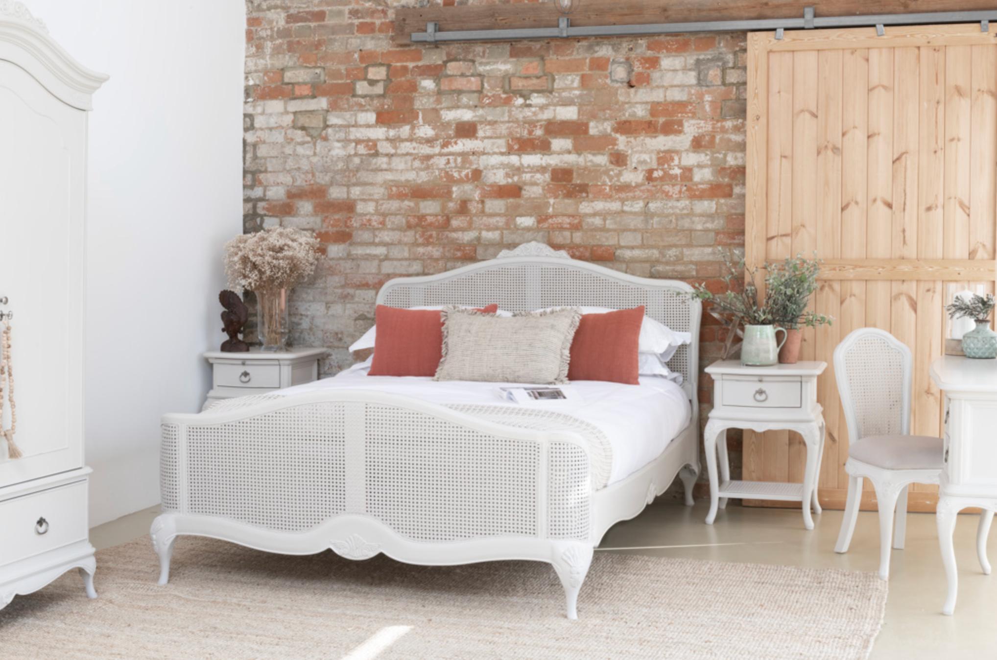 Etienne Grey Rattan Bed Frame