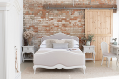 Etienne Grey Upholstered Headboard Bed Frame