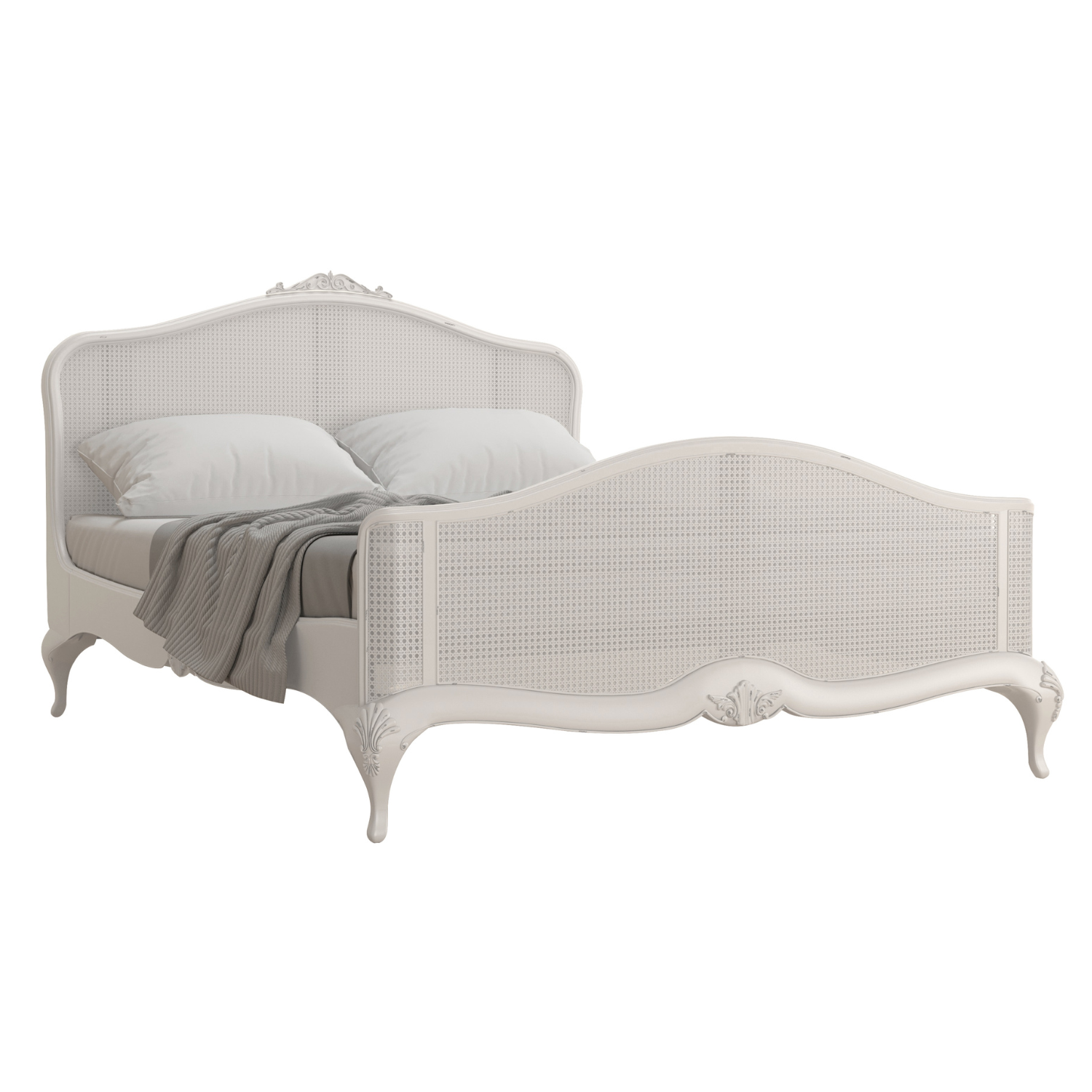 Etienne Grey Rattan Bed Frame