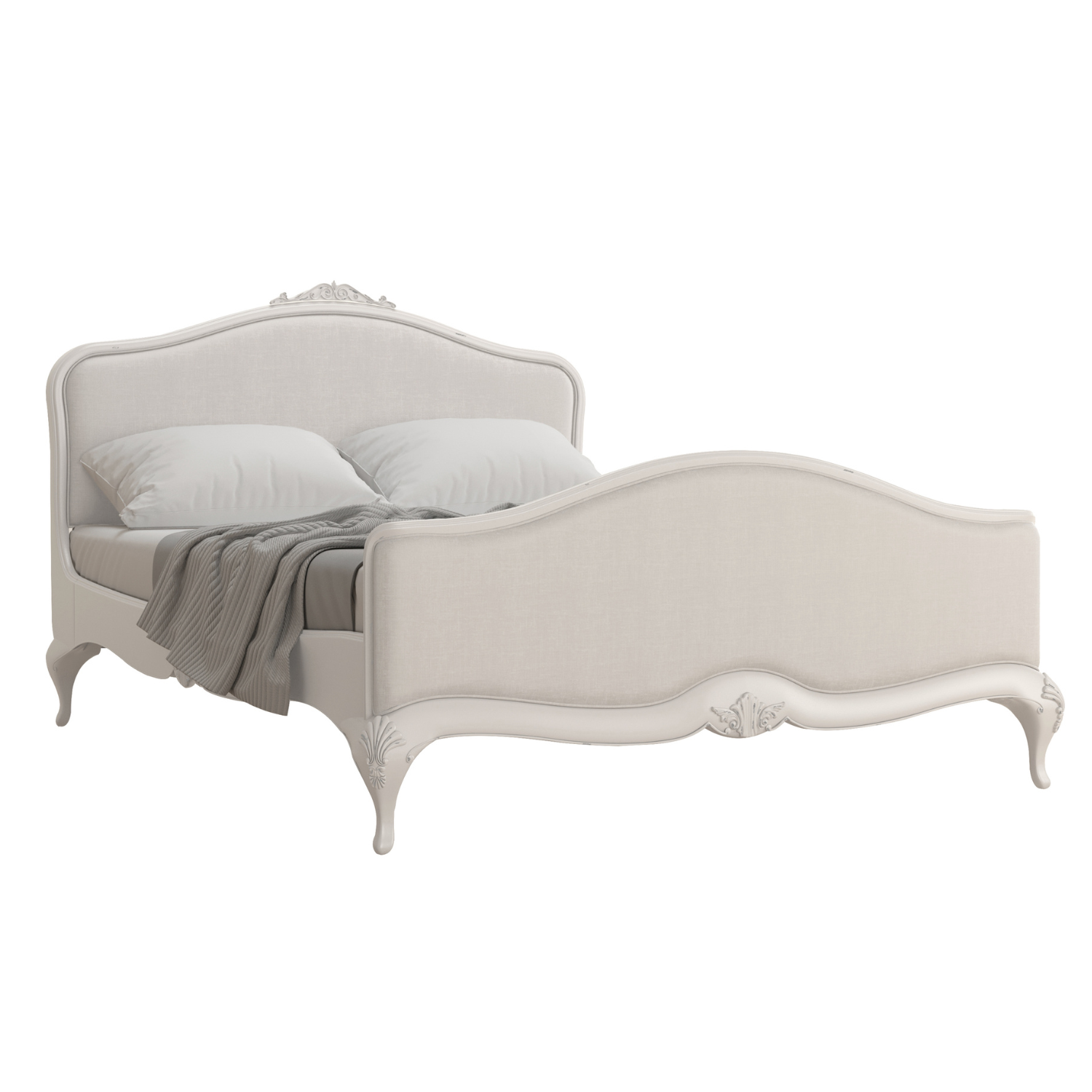 Etienne Grey Upholstered Headboard Bed Frame