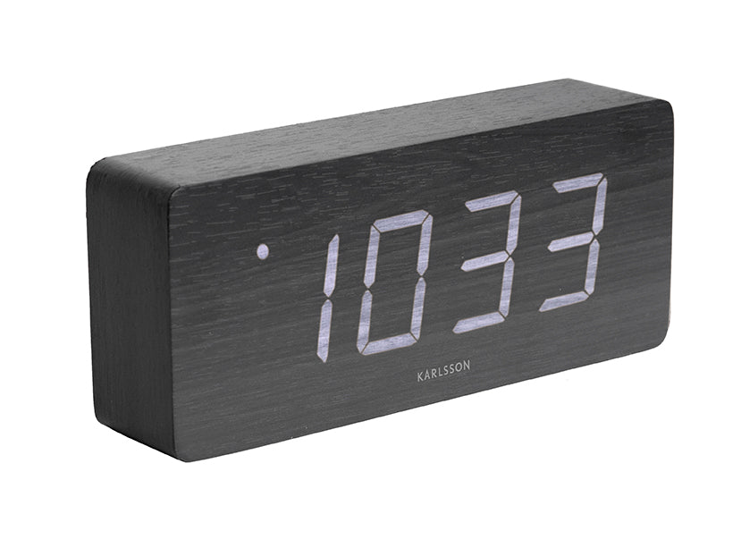 Karlsson Tube LED Black Alarm Clock with Date & Temperature KA5654BK