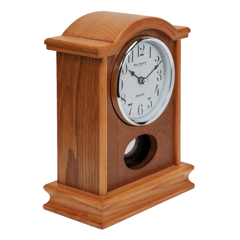 Oak Wooden Mantel Clock with Pendulum
