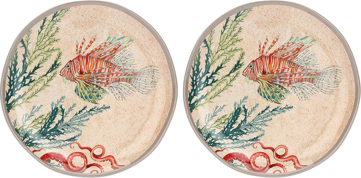 Sea Life Set of 2 Melamine Salad Plates
