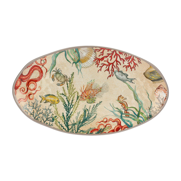Sea Life Melamine Oval Serving Platter 52 x 30 cm