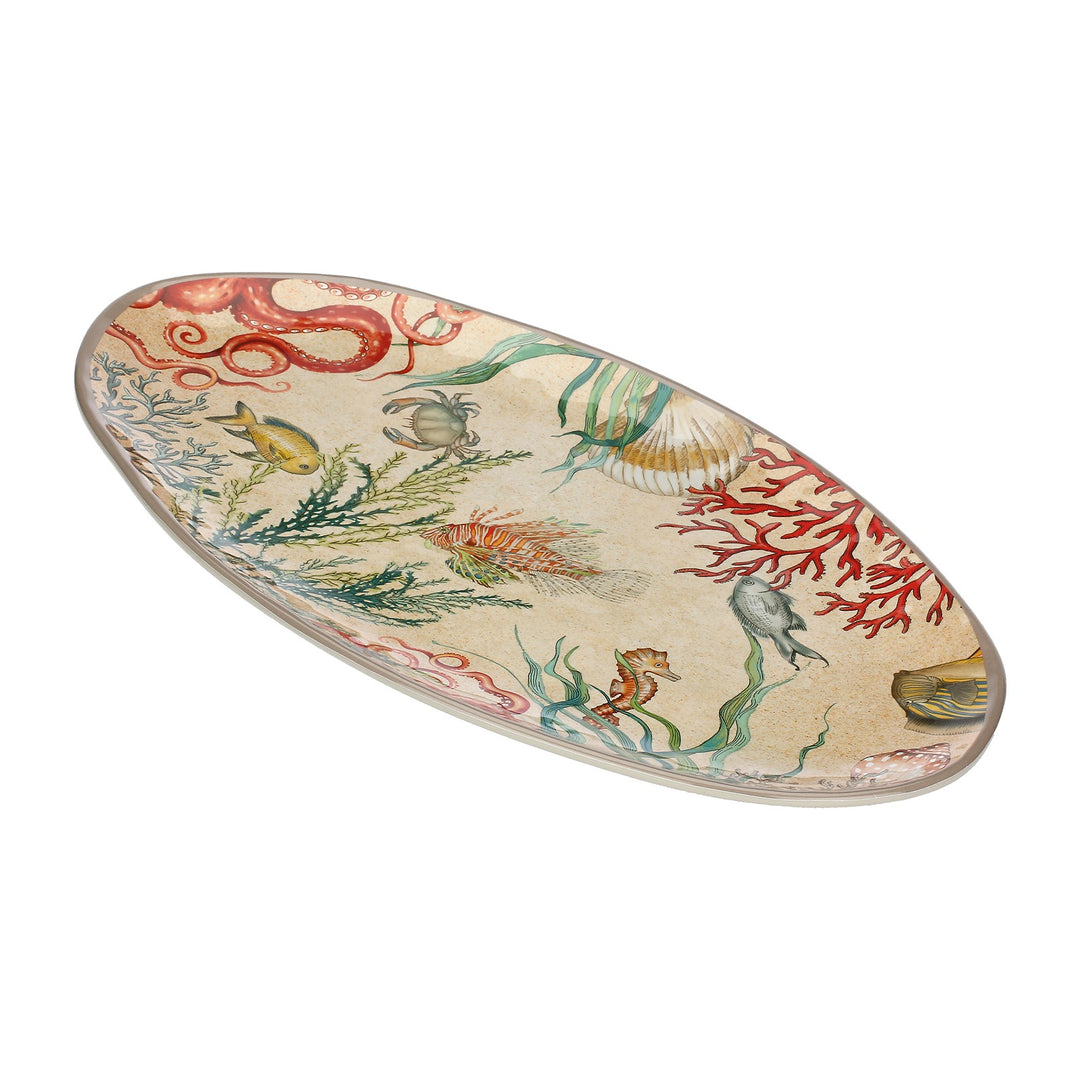 Sea Life Melamine Oval Serving Platter 52 x 30 cm
