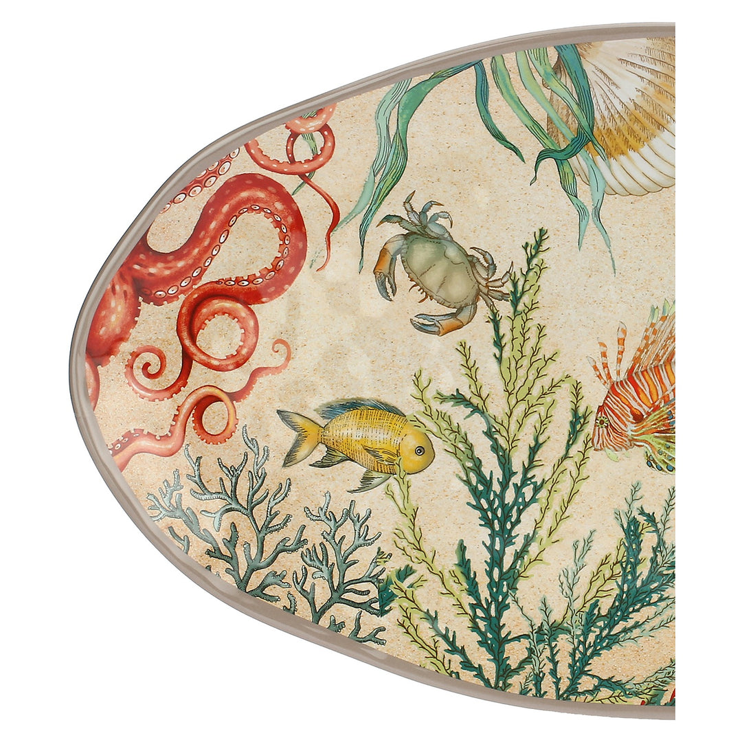 Sea Life Melamine Oval Serving Platter 52 x 30 cm