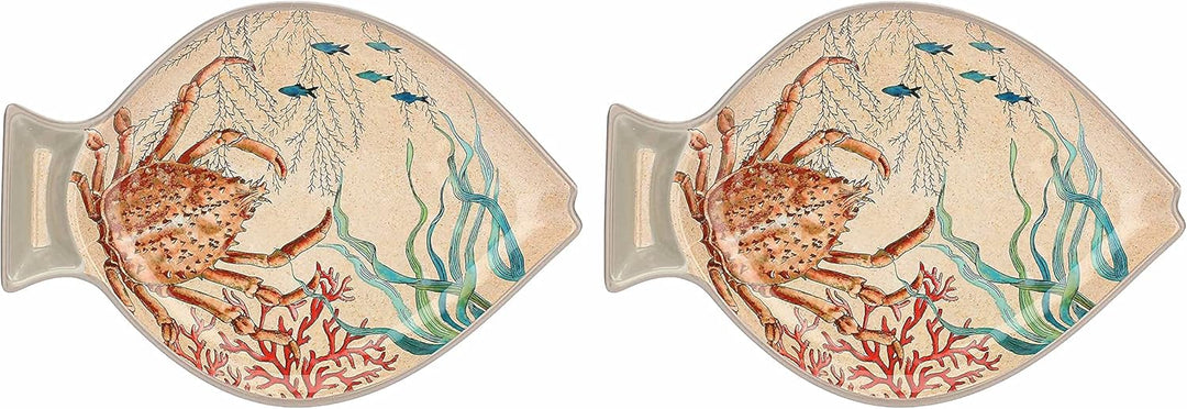 Sea Life Set of 2 Fish-Shaped Melamine Bowls