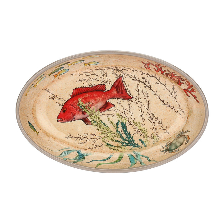 Sea Life Melamine Oval Plates Set of 2 – 24 x 15 cm