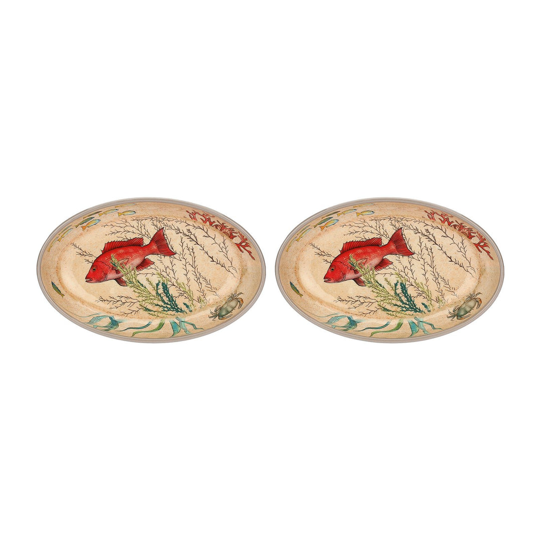 Sea Life Melamine Oval Plates Set of 2 – 24 x 15 cm