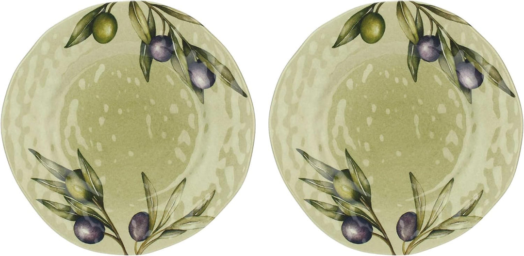 Olyvia Olive Melamine Salad Plates Set of 2 – 21cm