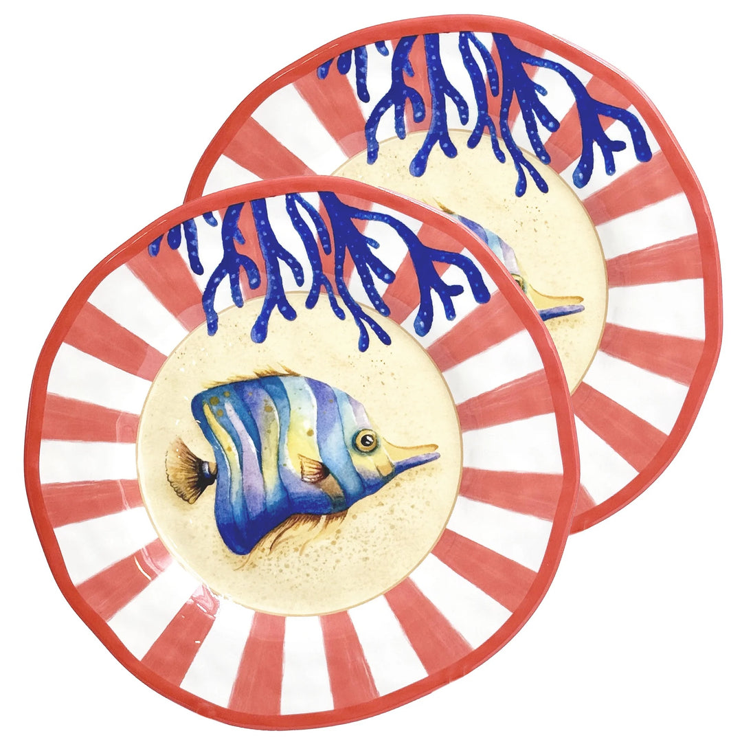 Coastal Melamine Plates Set of 2 – 21cm