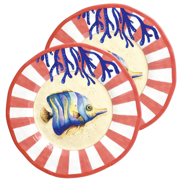 Coastal Melamine Plates Set of 2 – 21cm