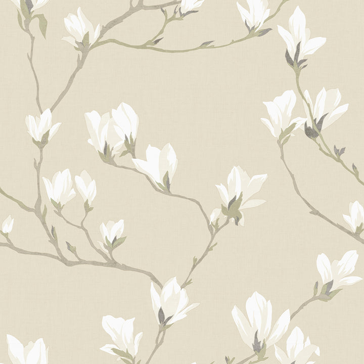 Magnolia Grove Natural Wallpaper