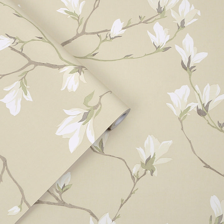 Magnolia Grove Natural Wallpaper
