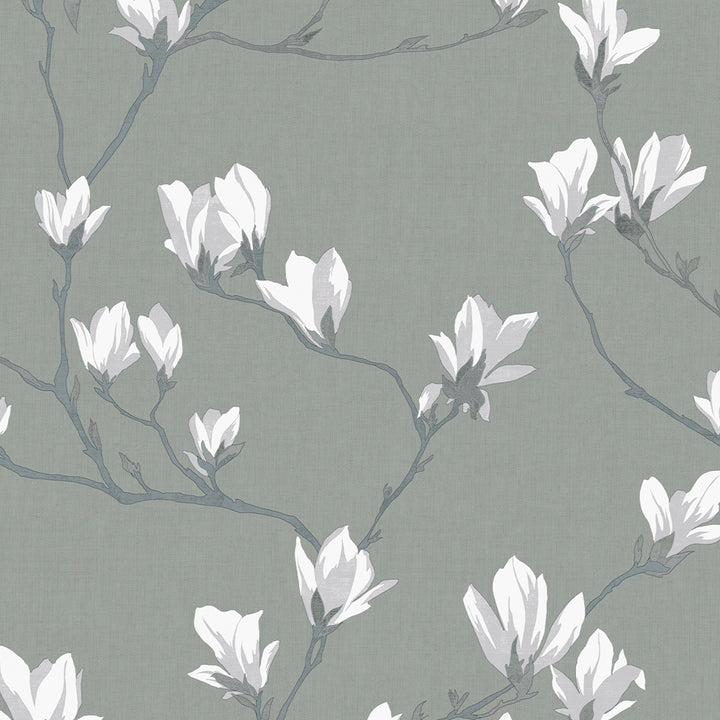 Magnolia Grove Slate Wallpaper