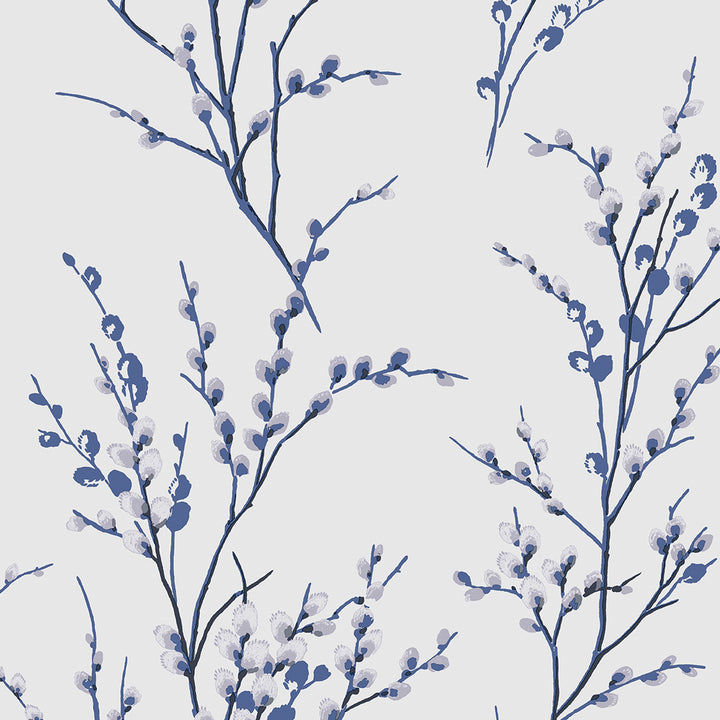 Pussy Willow Off White / Midnight Wallpaper