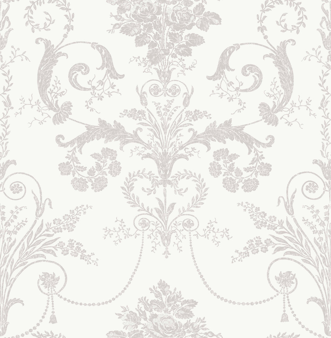 Josette Dove Grey / White Wallpaper