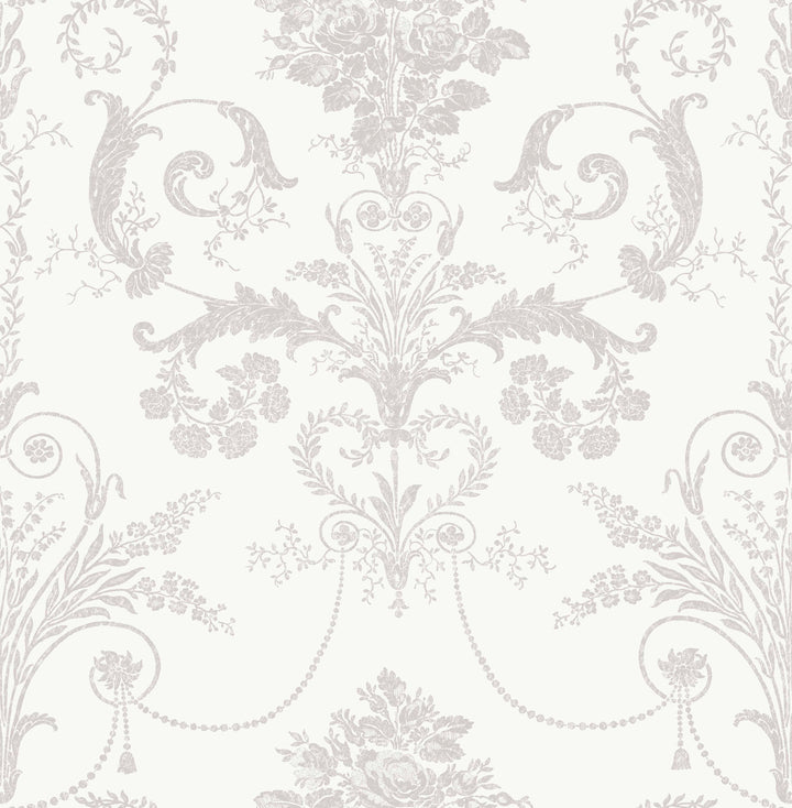 Josette Dove Grey / White Wallpaper