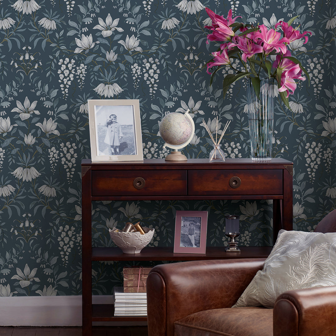 Parterre Dusky Seaspray Wallpaper