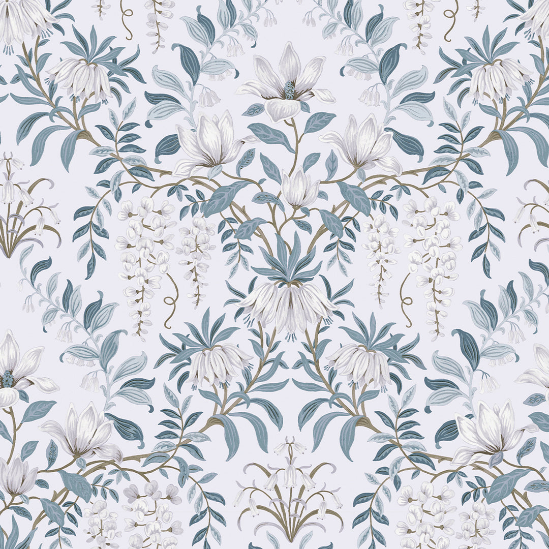 Parterre Off White / Seaspray Wallpaper