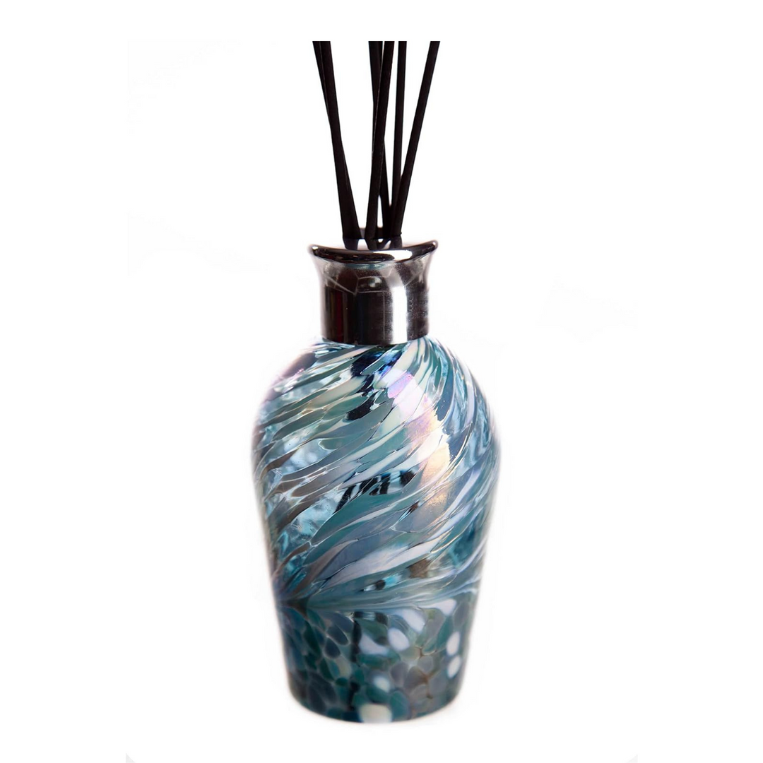Glass Dome Reed Diffuser in Turquoise & White