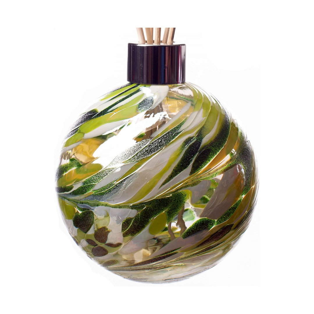 Glass Sphere Reed Diffuser in Green & White