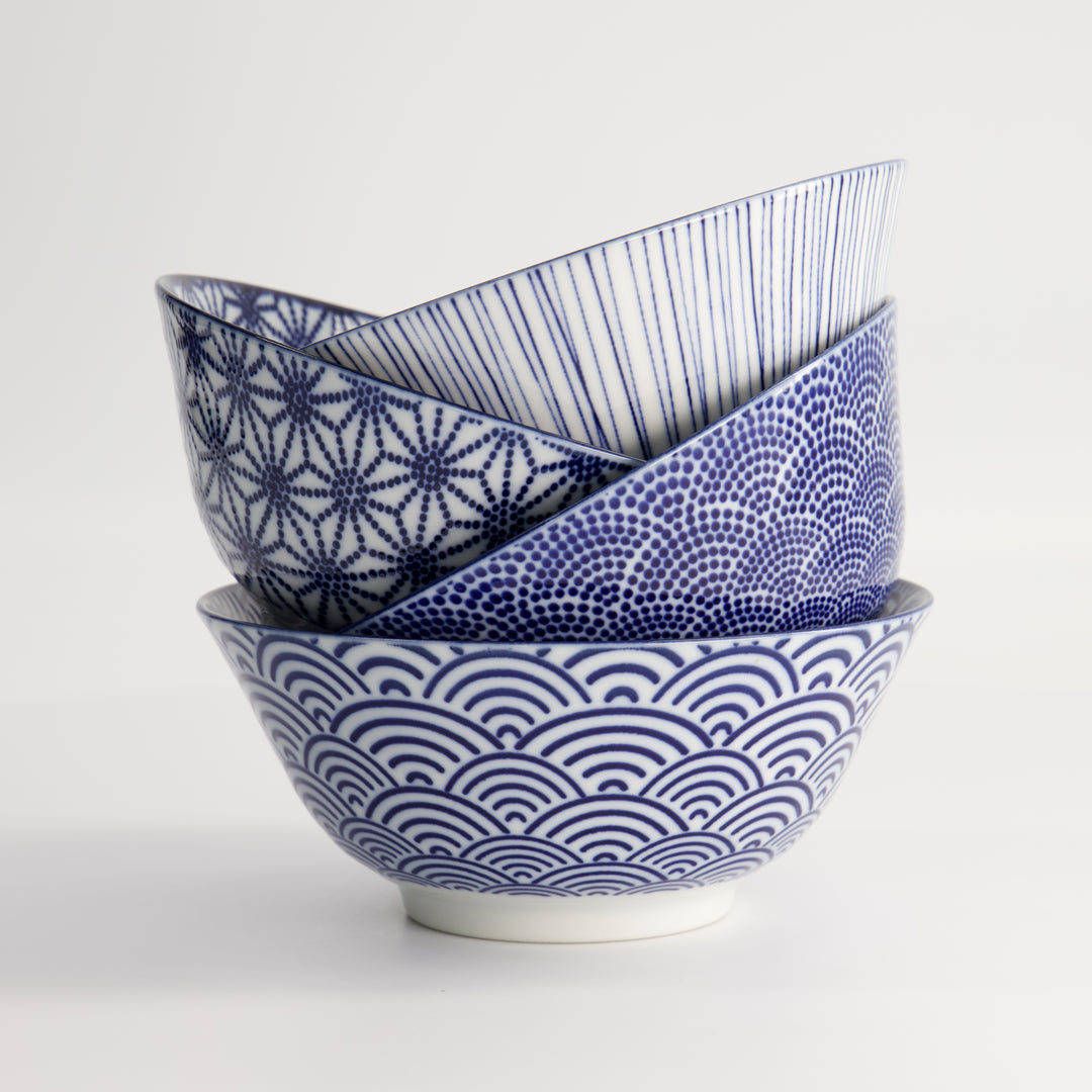 Nippon Blue Tayo Bowl 500 ml Gift Set of 4