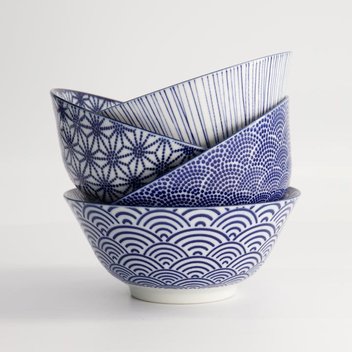 Nippon Blue Tayo Bowl 500 ml Gift Set of 4