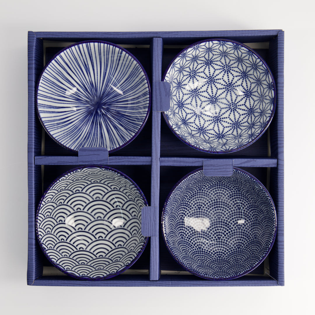 Nippon Blue Rice Bowl 300 ml Gift Set of 4