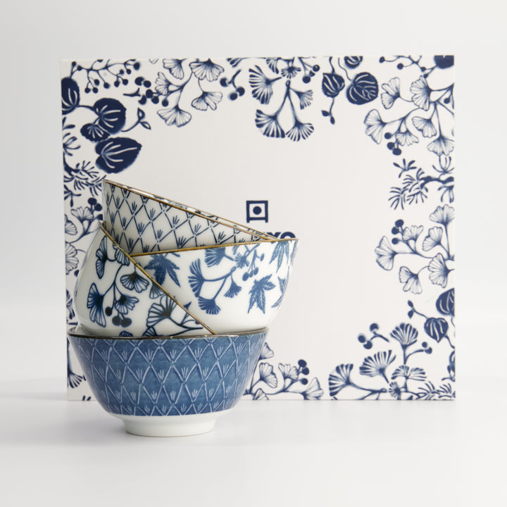Flora Japonica Rice Bowl 300 ml Gift Set of 4