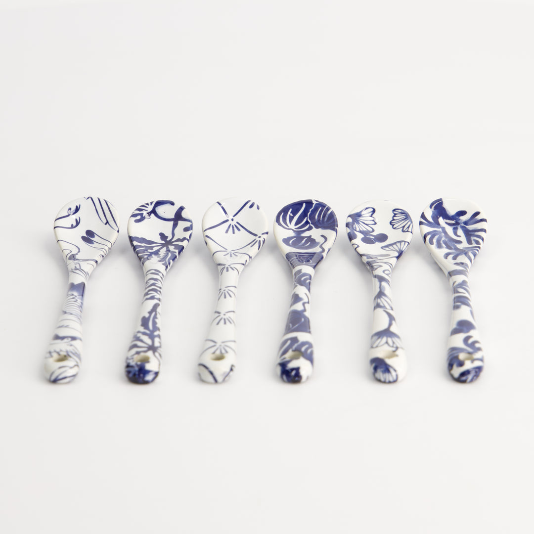 Flora Japonica Porcelain Spoon Set of 6