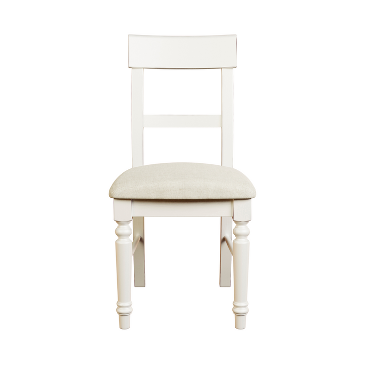 Dorset White Pair of Upholstered Dining Chairs