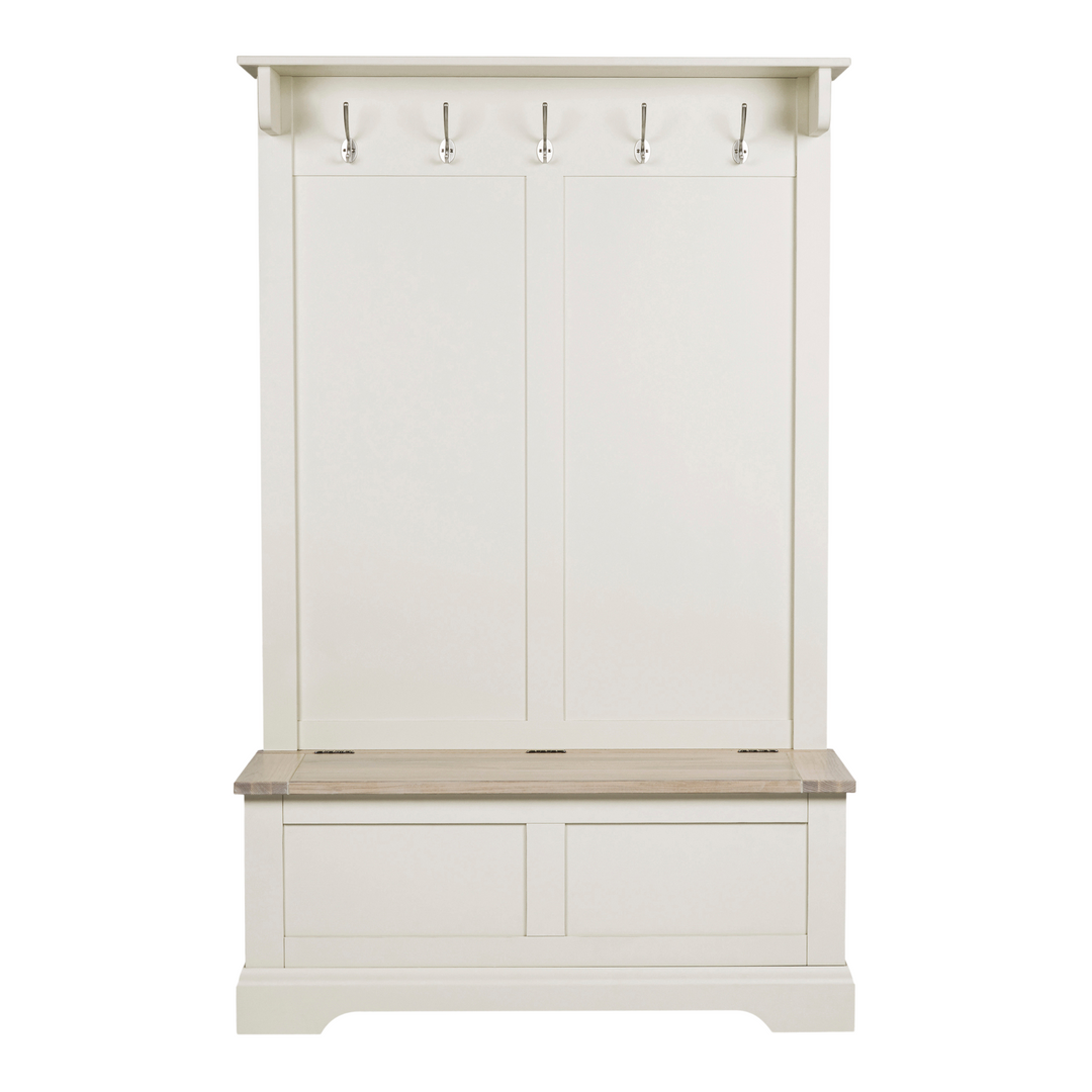 Dorset White Tall Bench with Coat Stand