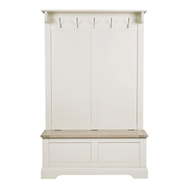 Dorset White Tall Bench with Coat Stand