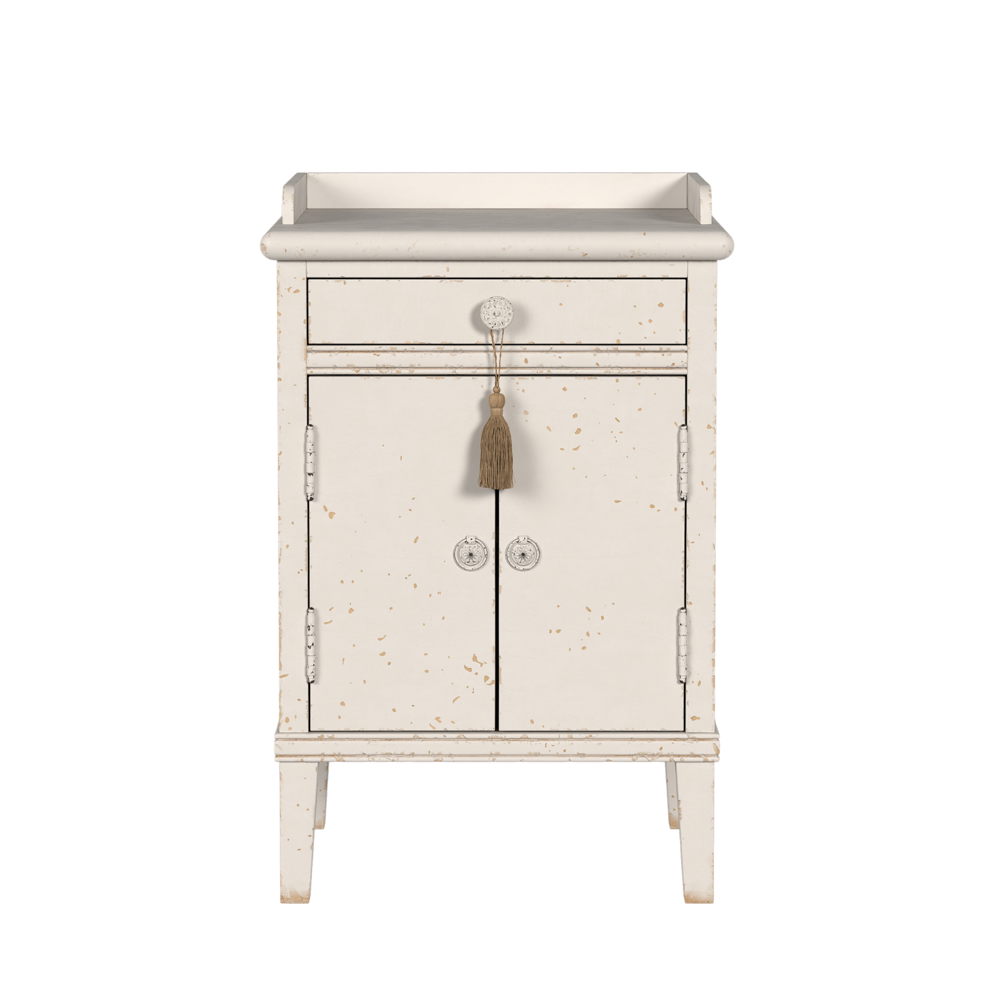 Annaside Antique White 2 Door 1 Drawer Bedside Cabinet