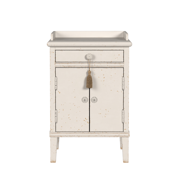 Annaside Antique White 2 Door 1 Drawer Bedside Cabinet