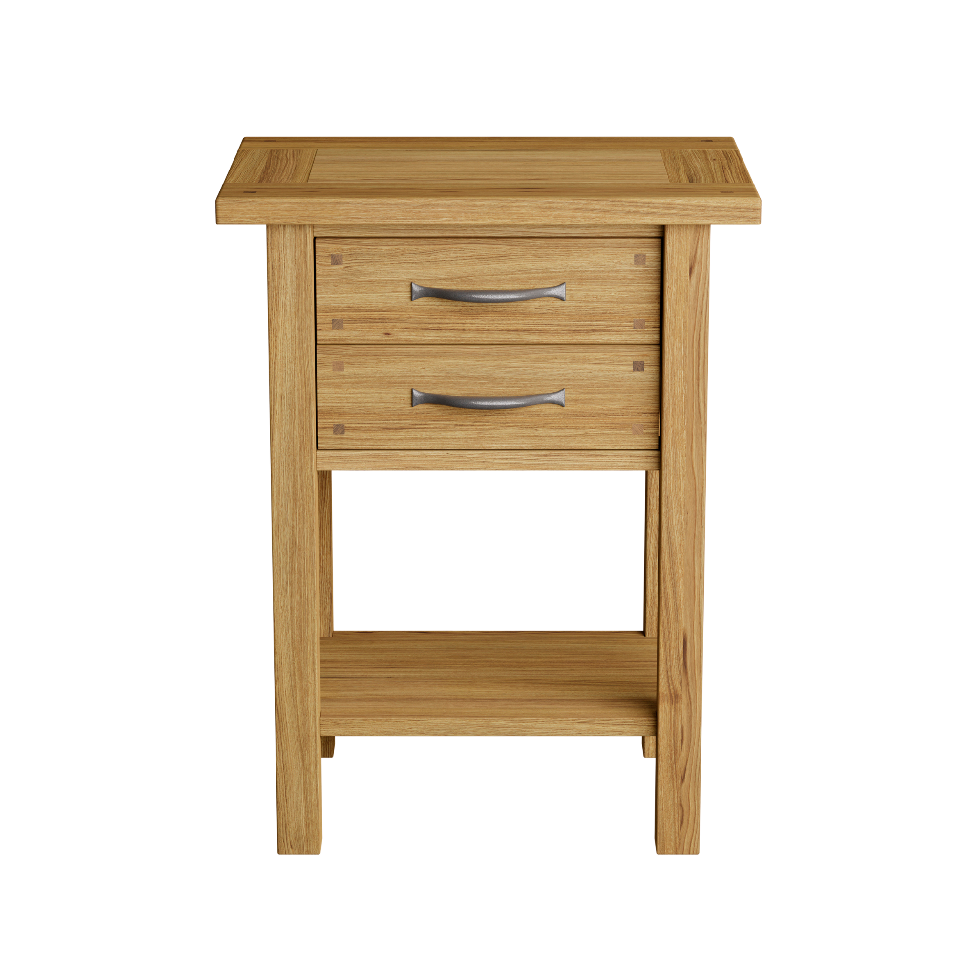 Milton Oak 2 Drawer Side Table