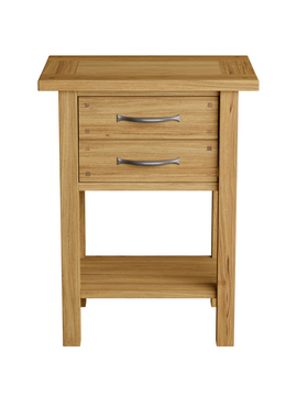 Milton Oak 2 Drawer Side Table