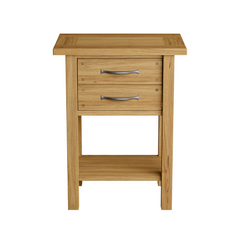 Milton Oak 2 Drawer Side Table