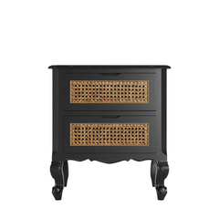 Montpellier Black 2 Drawer Bedside Chest