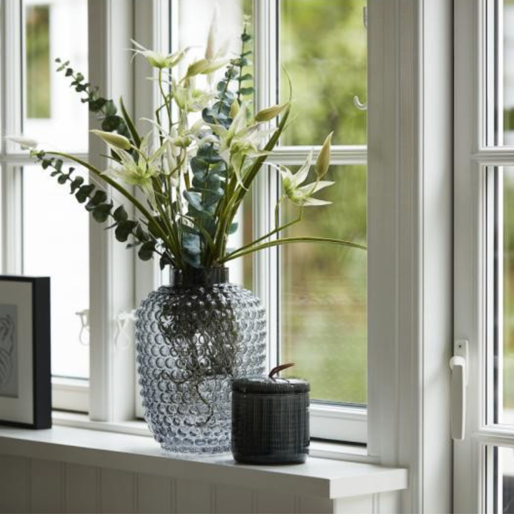 Dorinia Dark Grey Glass Vase – 29 cm